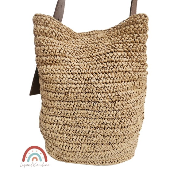 J. Crew Palma Bucket Bag in Handknotted Straw and Leather - Picture 6 of 15